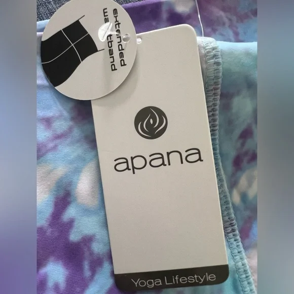 APANA Tie-Dye Leggings Blue & Purple Pants NWT Sz Large - Picture 2 of 10